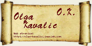 Olga Kavalić vizit kartica